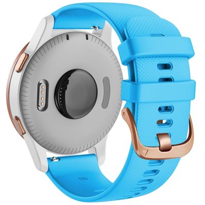 GANYUU 18 20mm Silicone Wrist Strap for Garmin Vivoactive 3 4S Garmin Venu Smart Watch Band for Forerunner 645 245 Wristband Strap (Color : Sky Blue, Size : 20mmForerunner 645)