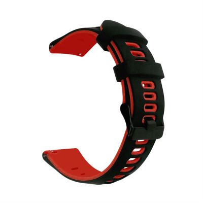 KAPPDE 20mm Watchband Strap for Garmin Vivoactive 3 Venu Soft Silicone Wristband Bracelet for Garmin Forerunner 245 245M 645 Watch (Color : Red Black)