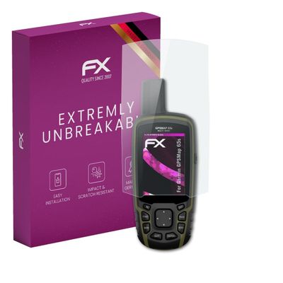 atFoliX Plastic Glass Protective Film compatible with Garmin GPSMap 65s, 9H Hybrid-Glass FX Screen Protector