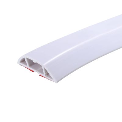 PATIKIL Floor Cord Cover Cable Protector Cable Raceway Hider 3.3ft White Self Adhesive Extension Cable Management for Home Office 0.8" W x 0.4" H