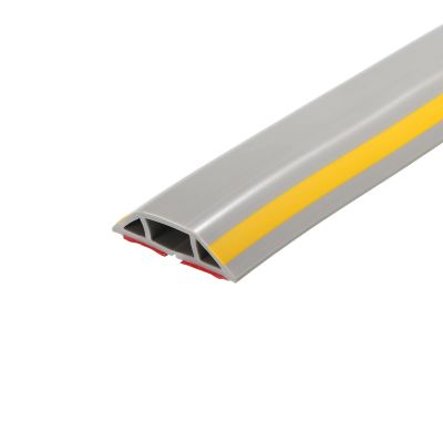 PATIKIL Floor Cord Cover Cable Protector Cable Raceway Hider 3.3ft Yellow Grey Self Adhesive Extension Cable Management for Home Office 0.55" W x 0.28" H