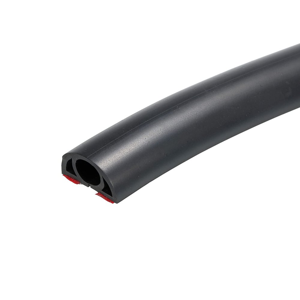 PATIKIL Floor Cord Cover Cable Protector Cable Raceway Hider 3.3ft Black Self Adhesive Extension Cable Management for Home Office 0.35" W x 0.28" H