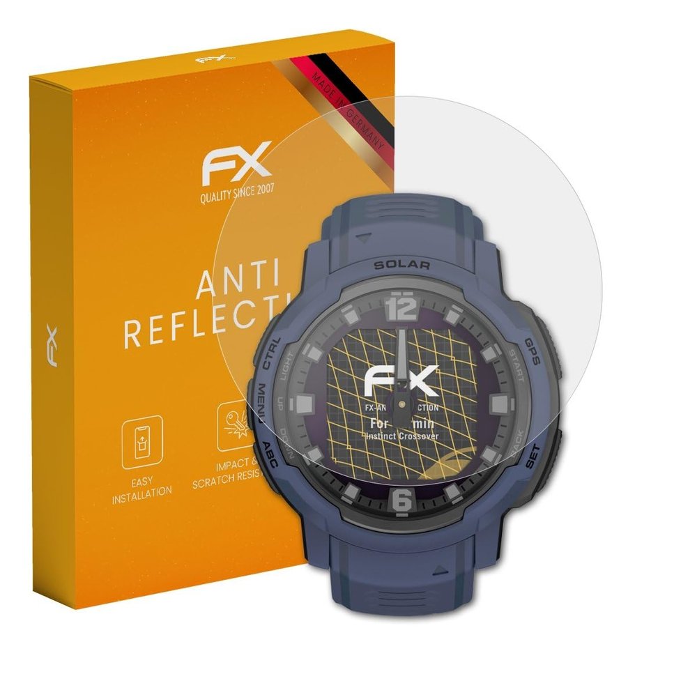 atFoliX Screen Protector compatible with Garmin Instinct Crossover Screen Protection Film, anti-reflective and shock-absorbing FX Protector Film (3X)