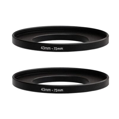 (2 Pcs) 43-72MM Step Up Ring Adapter, 43mm to 67mm Filter Ring, 43 mm Male 72 mm Female Stepping Up Ring for DSLR Camera Lens and ND UV CPL Infrared Filters
