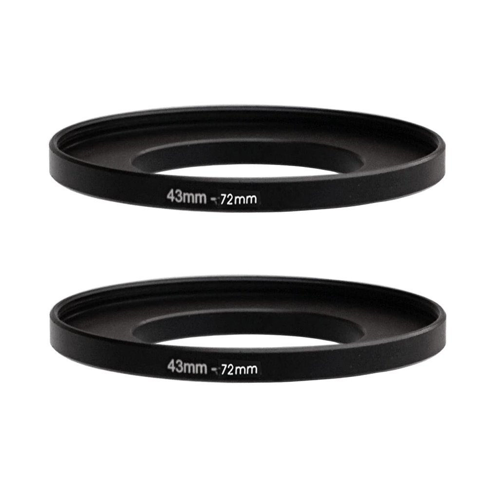 (2 Pcs) 43-72MM Step Up Ring Adapter, 43mm to 67mm Filter Ring, 43 mm Male 72 mm Female Stepping Up Ring for DSLR Camera Lens and ND UV CPL Infrared Filters