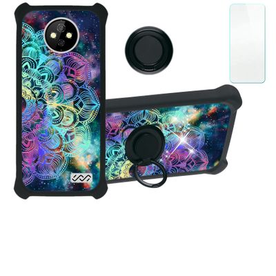 Aroepurt Sky Elite R55 Case Compatible with Sky Devices Elite R55 Phone Case Cover [with Tempered Glass Screen Protector][Hard PC + Soft Silicone][Colorful Reflect Light] IMDH-HTT