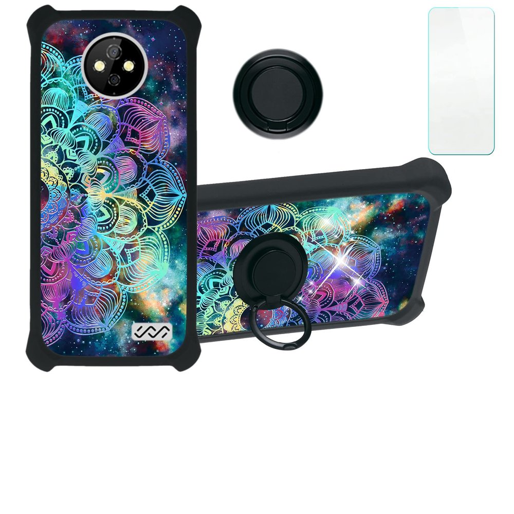 Aroepurt Sky Elite R55 Case Compatible with Sky Devices Elite R55 Phone Case Cover [with Tempered Glass Screen Protector][Hard PC + Soft Silicone][Colorful Reflect Light] IMDH-HTT