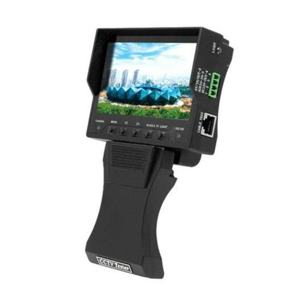 QYTEC CCTV Tester Monitor, 4.3 Inch Handheld, Video Security, Analog Camera Tester, Coaxial AHD TVI CVI, 12V Output, RJ45 Cable Test