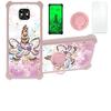 Sky Device Elite H55 Case Compatible with Sky Device Elite H55 Phone Case Cover [with Tempered Glass Screen Protector][Hard PC + Soft Silicone][Ring Support] [Gold Glitter+Luminous] JSF-JJS view 1