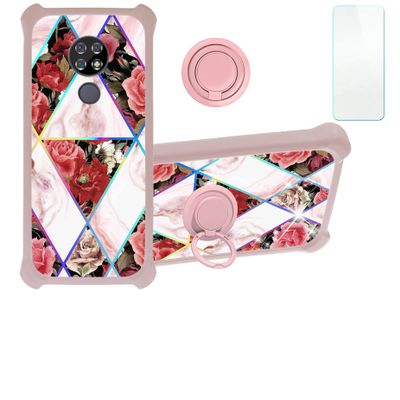 ATT Radiant Max Case Compatible with ATT Radiant Max Phone Case Cover [with Tempered Glass Screen Protector][Hard PC + Soft Silicone][Ring Support] [Colorful Reflect Light] IMDF-HMG
