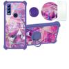 ATT Motivate Max Case Compatible with ATT Motivate Max U668AA Phone Case Cover [with Tempered Glass Screen Protector][Hard PC + Soft Silicone][Ring Support] [Colorful Reflect Light] IMDZ-ZS view 1