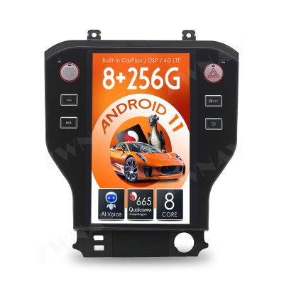 ZWNAV Android 11 Tesla Car Stereo for Ford Mustang 2015-2020,8GB RAM,256GB ROM, Qualcomm Snapdragon,IPS Touch Screen, Car GPS Navigation Head Unit, Bluetooth