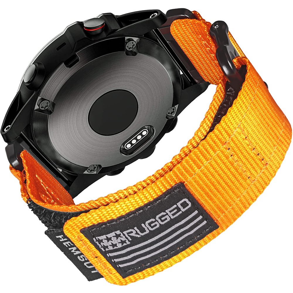 Nylon Sports Watch Band, 22mm Military Strap Compatible with Garmin Fenix 8 47mm /7/7 Pro/6/6 Pro/5/5 Plus/E 47mm, MARQ Athlete/Golfer/Driver/Captain/Adventurer/Commander, Instinct 2/Crossover/Tacical/Esports/Tide, D2 Delta S/Descent G1, Approach S60