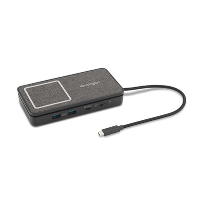 Kensington USB-C Hub with Qi Charging, Dual HDMI 4K@60Hz, 100W PD Pass Through Charging, 1Gbps Ethernet Port, Compatible with MacBook, iPad, HP, Lenovo Laptops (K32800WW) Black