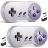 2 Pack Wireless USB SNES Controller for Windows PC, macOS (Purple/Gray) view 1