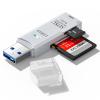 USB3.0 Micro SD Card Reader, 5Gbps 2-in-1 SD Card Reader to USB Adapter, Wansurs Memory Card Reader for SDXC, SDHC, MMC, RS-MMC, Micro SDXC, Micro SD, Micro SDHC and UHS-I Cards (1Pack White) view 1