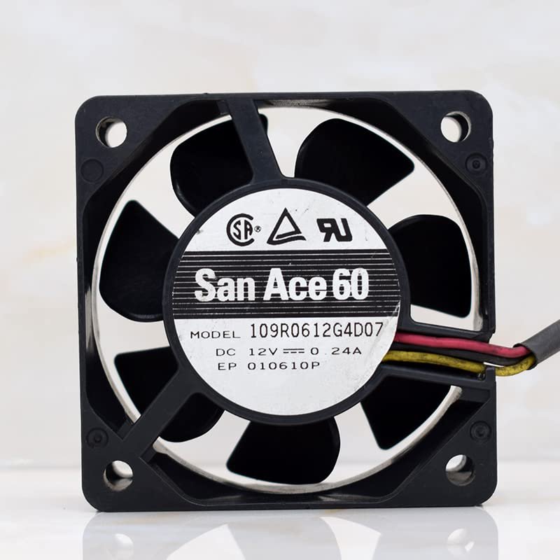 109R0612G4D07 DC12V 0.24A 6025 6cm 3-Wire Power Supply Cooling Fan