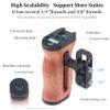 Hersmay Mini Side Wooden Handle Grip with ARRI-Style Mount Screw & Cold Shoe Mount 1/4 &3/8 Inch Screw for DSLR/Vlog Camera Cage view 2