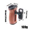 Hersmay Mini Side Wooden Handle Grip with ARRI-Style Mount Screw & Cold Shoe Mount 1/4 &3/8 Inch Screw for DSLR/Vlog Camera Cage view 4
