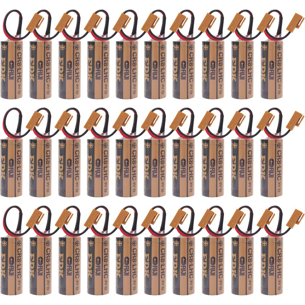 DCYNXC (30 Pieces) 3V CR8.LHC Battery for Fuji FDK CR8-LHC 17450 Battery Memory Backup Power Source Water Meter Battery CR8 LHC with Connector