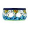 Polmedia Polish Pottery Heater UNIKAT - Pansies and Daisies Pattern Handmade in Boleslawiec Poland by Ceramika Artystyczna + Certificate of Authenticity view 3