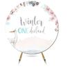 FiVan 7.5x7.5ft Baby Winter Birthday One Backdrop Onederland Deer Round Background Elastic Cotton Polyester No Crease Washable Thickened Fabric Party Photo Booth Props W-8214 view 1
