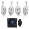 Rockville RGHR51 Bundle: 5-Zone Marine Bluetooth Receiver, (4) RWB70W 6.5" White 250W Peak / 150W RMS Marine Wakeboard Speakers with 360 Swivel, 5-Items view 1