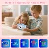 Wennzy Mini Cartoon Kids Digital Camera 1080P Digital Video Camera for Kids Dual Lens 2.0 Inch IPS Screen Built-in Battery Cute Photo Frames Featured Birthday for Boys Girls view 3