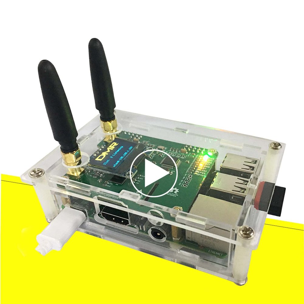 Upgraded Duplex DMR Hotspot WLAN Ethernet Port Assembled Radio Station WiFi Digital Voice Modem Support DMR Dstar YSF P25 Fusion Antenna Raspbery P Model 2B Two Colors OLED 2 TimeSlots