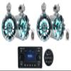 Rockville WB65KLED Bundle: (4) 6.5-in 300W Peak / 150W RMS Metal Marine Wakeboard LED Tower Speakers with LED Remote, RGHR51 5-Zone Single-Din Bluetooth Receiver with Wired Remote, 5-Items view 1