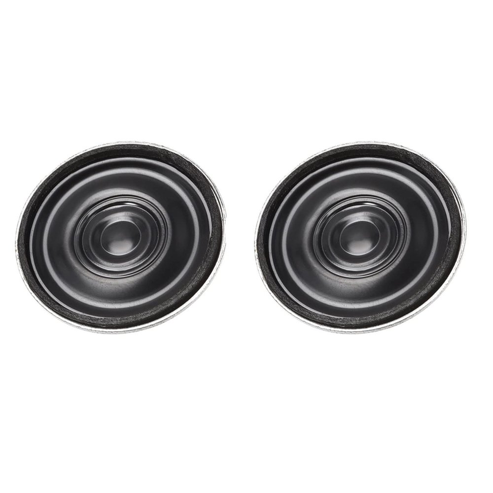 DMiotech 2 Pack 0.5W 8 Ohm 27mm Diameter DIY Magnetic Speaker Round Type Internal Replacement Loudspeaker for Building Intercom Black