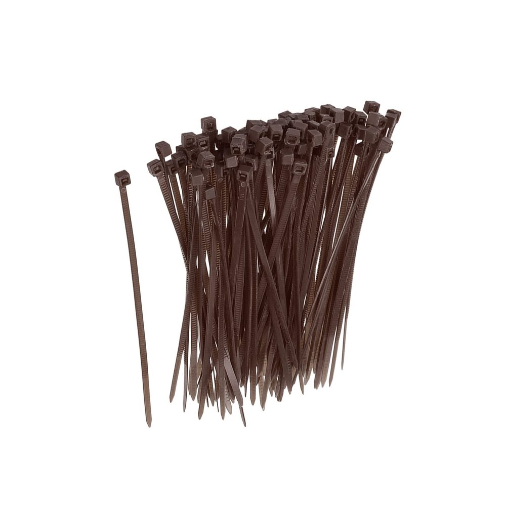 Rebower Cable Zip Ties Nylon Cable Wraps, [for Home, Garage and Daily Use] - 4x0.1 Inch/Brown / 100Pcs