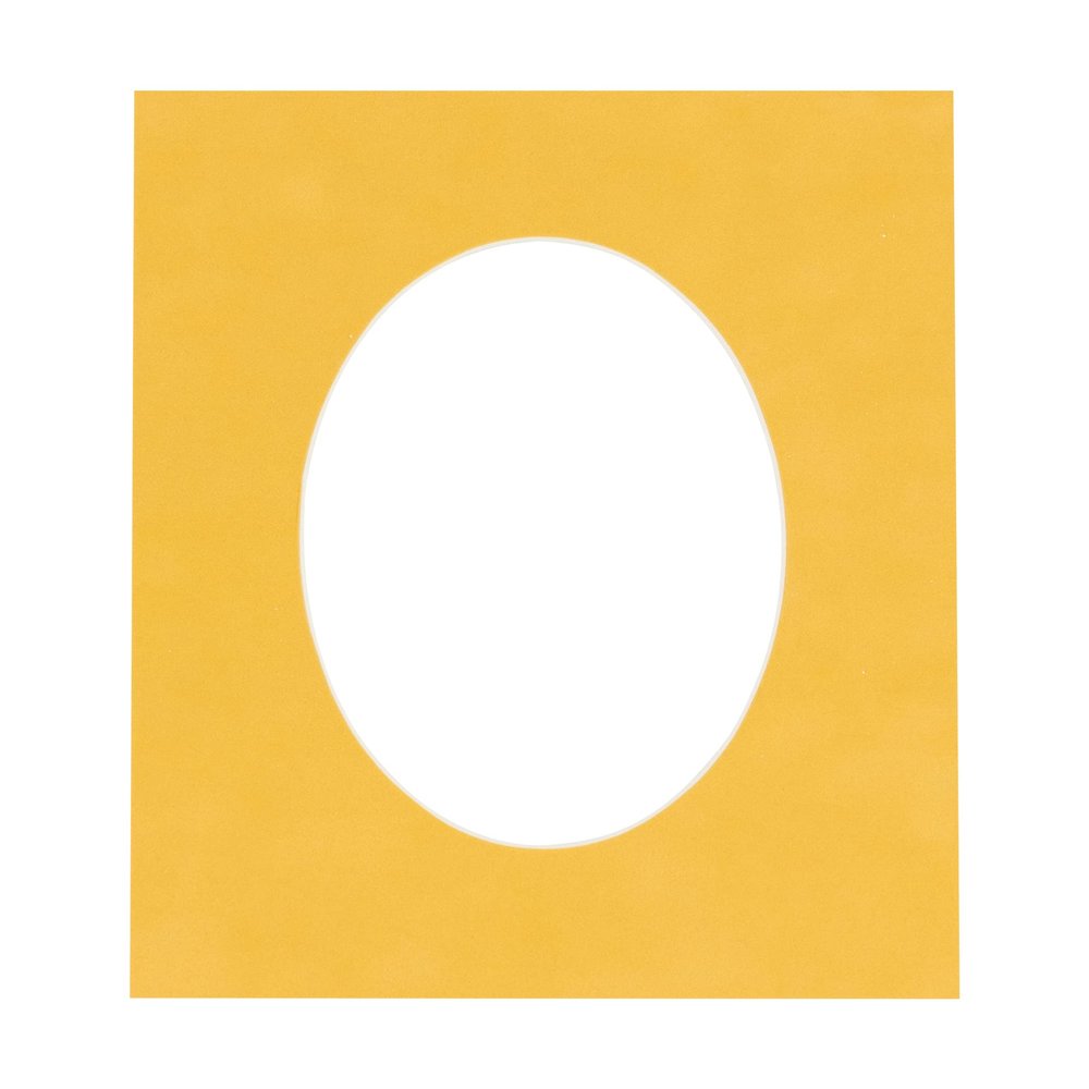 CountryArtHouse Bright Yellow Acid Free 12x16 Oval Picture Frame Mat with White Core Bevel Cut for 11x12 Pictures - Fits 12x16 Frame - Pack of 1 Matboard