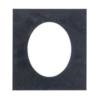 CountryArtHouse Black Suede Acid Free 28x40 Oval Picture Frame Mat with White Core Bevel Cut for 24x36 Pictures - Fits 28x40 Frame - Pack of 1 Matboard