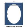 CountryArtHouse Bottle Blue Acid Free 16x20 Oval Picture Frame Mat with White Core Bevel Cut for 13x18 Pictures - Fits 16x20 Frame - Pack of 1 Matboard view 2