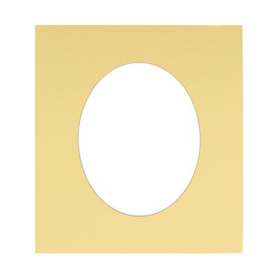 CountryArtHouse Soft Yellow Acid Free 18x24 Oval Picture Frame Mat with White Core Bevel Cut for 15x21 Pictures - Fits 18x24 Frame - Pack of 1 Matboard