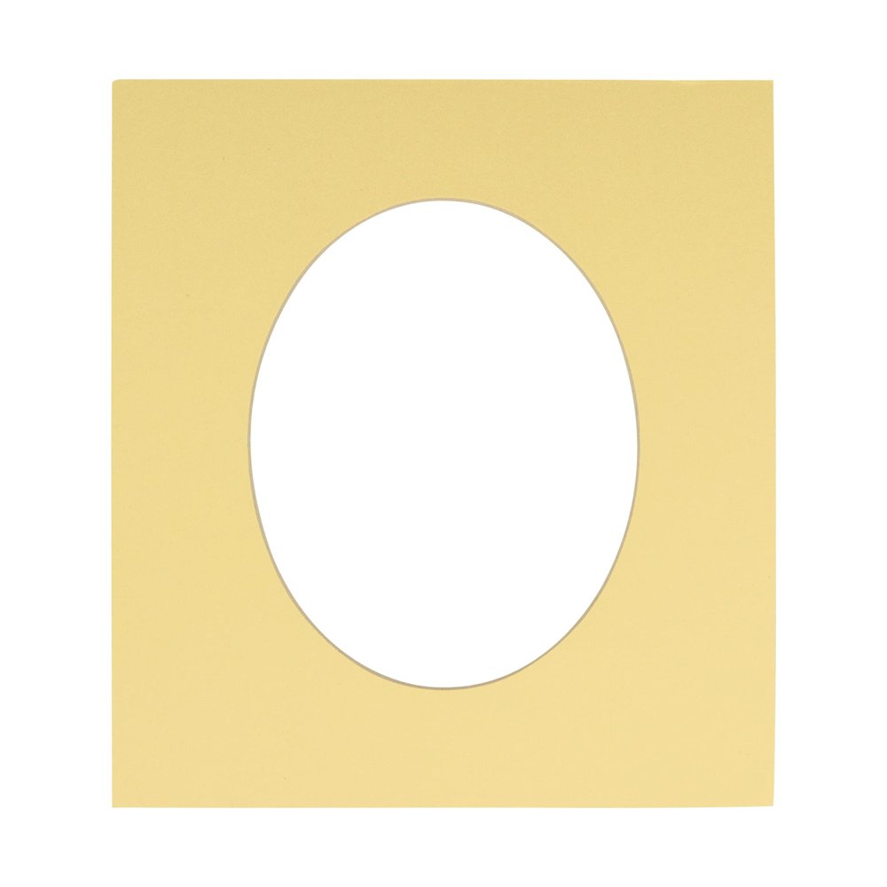 CountryArtHouse Soft Yellow Acid Free 18x24 Oval Picture Frame Mat with White Core Bevel Cut for 15x21 Pictures - Fits 18x24 Frame - Pack of 1 Matboard