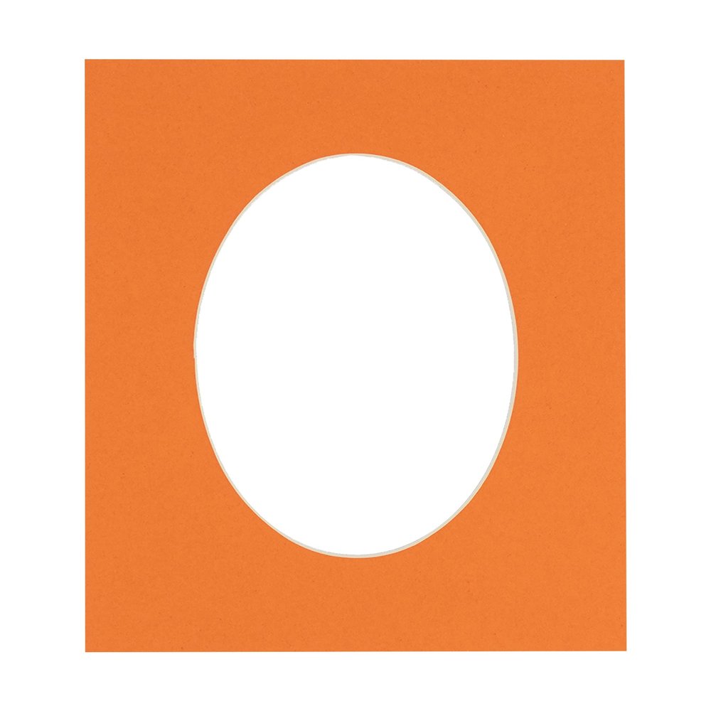 CountryArtHouse Orange Acid Free 12x16 Oval Picture Frame Mat with White Core Bevel Cut for 11x12 Pictures - Fits 12x16 Frame - Pack of 1 Matboard