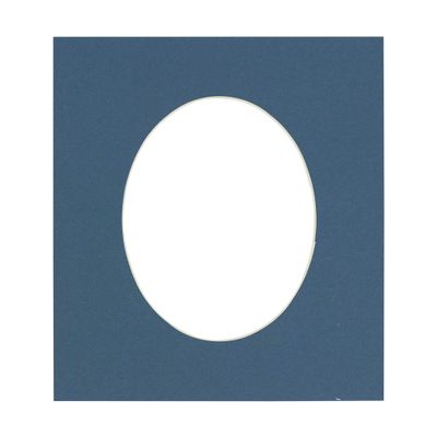 CountryArtHouse Steel Blue Acid Free 22x28 Oval Picture Frame Mat with White Core Bevel Cut for 19x24 Pictures - Fits 22x28 Frame - Pack of 1 Matboard