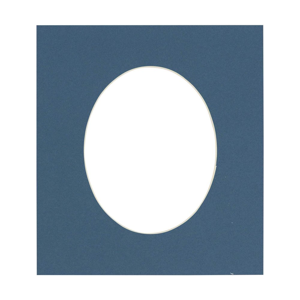 CountryArtHouse Steel Blue Acid Free 22x28 Oval Picture Frame Mat with White Core Bevel Cut for 19x24 Pictures - Fits 22x28 Frame - Pack of 1 Matboard