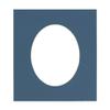 CountryArtHouse Steel Blue Acid Free 22x28 Oval Picture Frame Mat with White Core Bevel Cut for 19x24 Pictures - Fits 22x28 Frame - Pack of 1 Matboard view 1