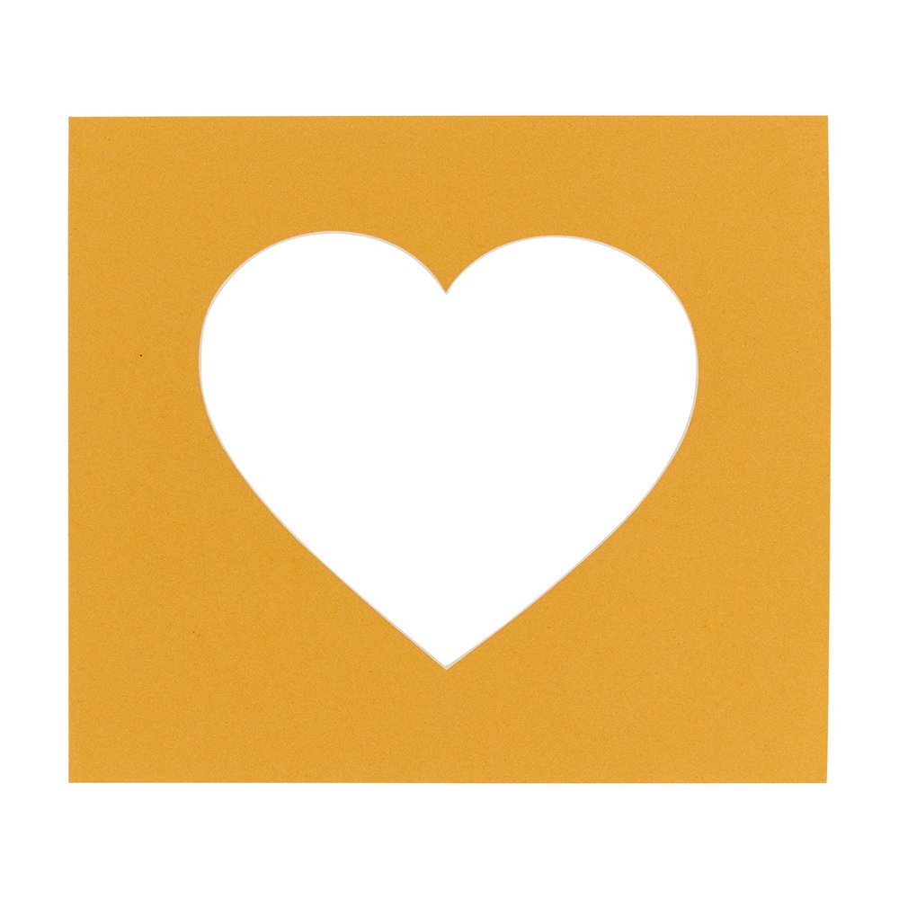 CountryArtHouse Topaz Orange Acid Free 23x23 Heart Picture Frame Mat with White Core Bevel Cut for 19x19 Pictures - Fits 23x23 Frame - Pack of 1 Matboard