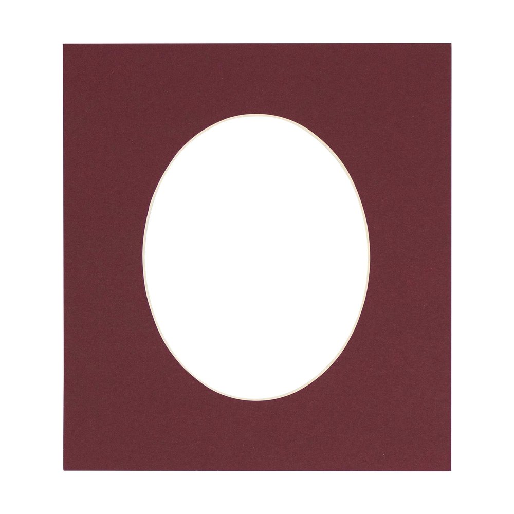 CountryArtHouse Maroon Acid Free 20x27 Oval Picture Frame Mat with White Core Bevel Cut for 15x23 Pictures - Fits 20x27 Frame - Pack of 1 Matboard