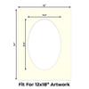 CountryArtHouse Textured Cream Acid Free 18x24 Oval Picture Frame Mat with White Core Bevel Cut for 12x18 Pictures - Fits 18x24 Frame - Pack of 1 Matboard view 2