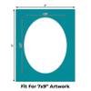 CountryArtHouse Teal Blue Acid Free 9x11 Oval Picture Frame Mat with White Core Bevel Cut for 7x9 Pictures - Fits 9x11 Frame - Pack of 1 Matboard view 2