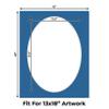 CountryArtHouse Royal Blue Acid Free 16x20 Oval Picture Frame Mat with White Core Bevel Cut for 13x18 Pictures - Fits 16x20 Frame - Pack of 1 Matboard view 2