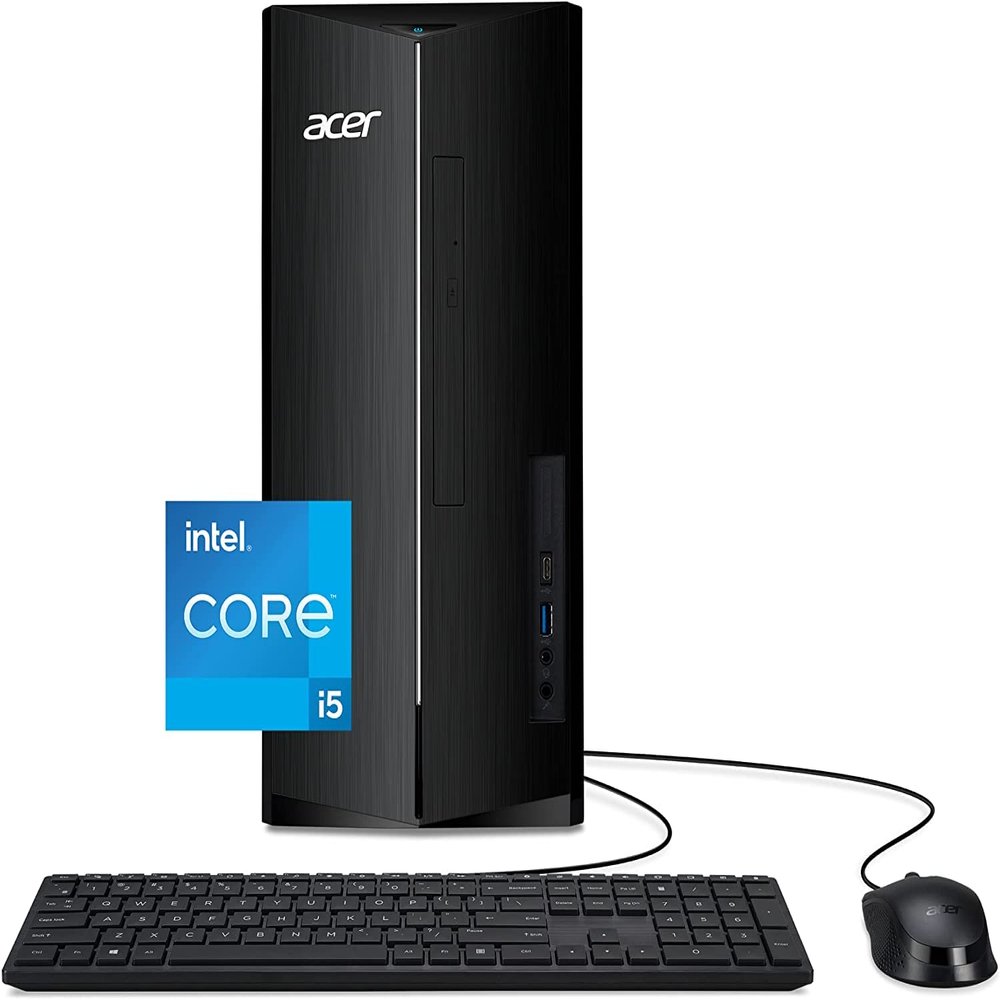 acer Aspire TC-1760-UA92 Desktop, 12th Gen Intel Core i5-12400 6-Core(Up to 4.4GHz), 32GB DDR4 Ram, 1TB SSD, 8X DVD, Intel Wireless Wi-Fi 6 AX201,Bluetooth, Windows 11 Home+JVQ MP