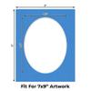 CountryArtHouse Bay Blue Acid Free 9x11 Oval Picture Frame Mat with White Core Bevel Cut for 7x9 Pictures - Fits 9x11 Frame - Pack of 1 Matboard view 2