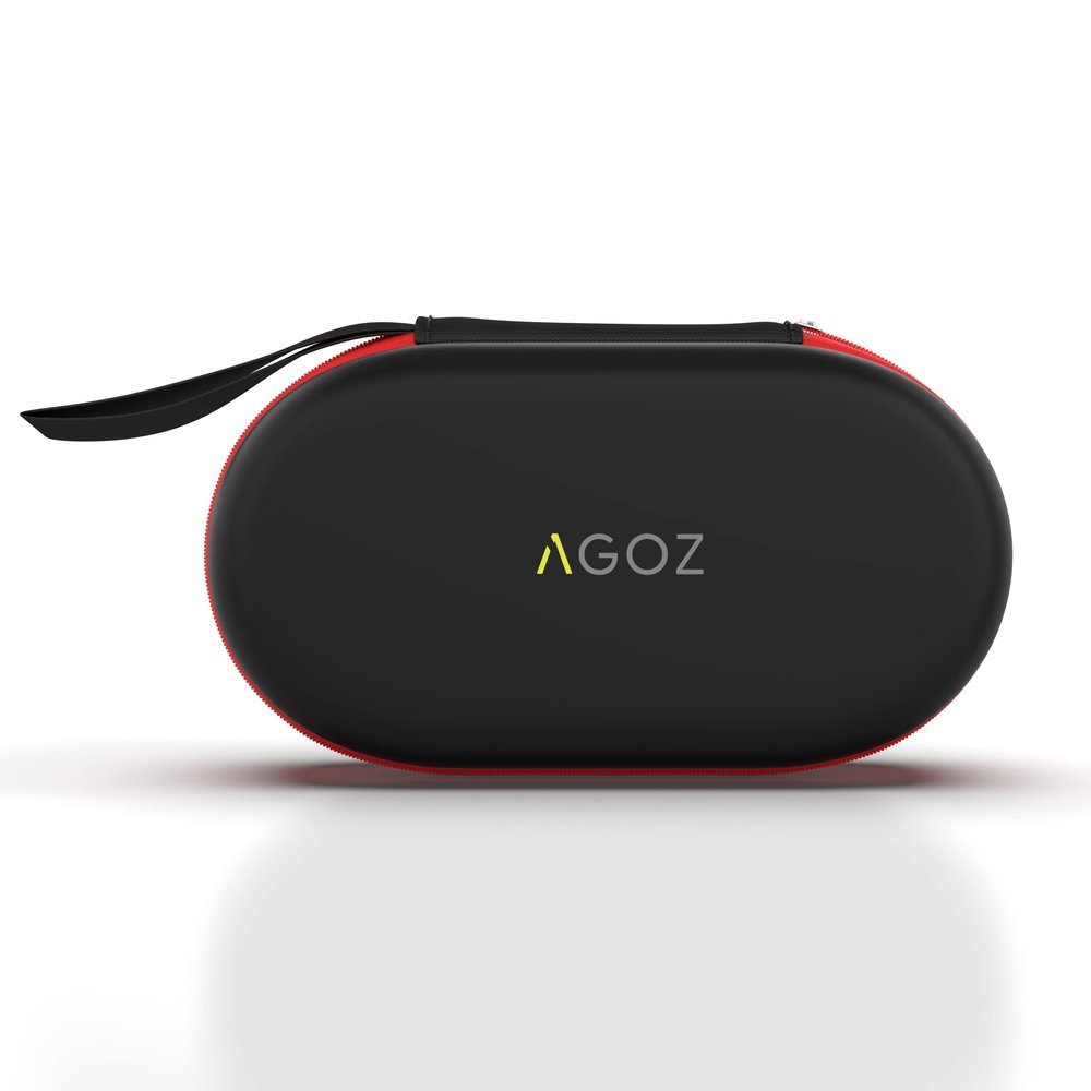 AGOZ Portable Case for Smartwatch, Travel Organizer Holder with Wrist Strap, Anti-Shock, Water Resistant, Carrying Travel Case, Storage Organizer for Smartwatches (Red)