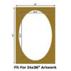 CountryArtHouse Metallic Gold Acid Free 28x40 Oval Picture Frame Mat with White Core Bevel Cut for 24x36 Pictures - Fits 28x40 Frame - Pack of 1 Matboard view 2